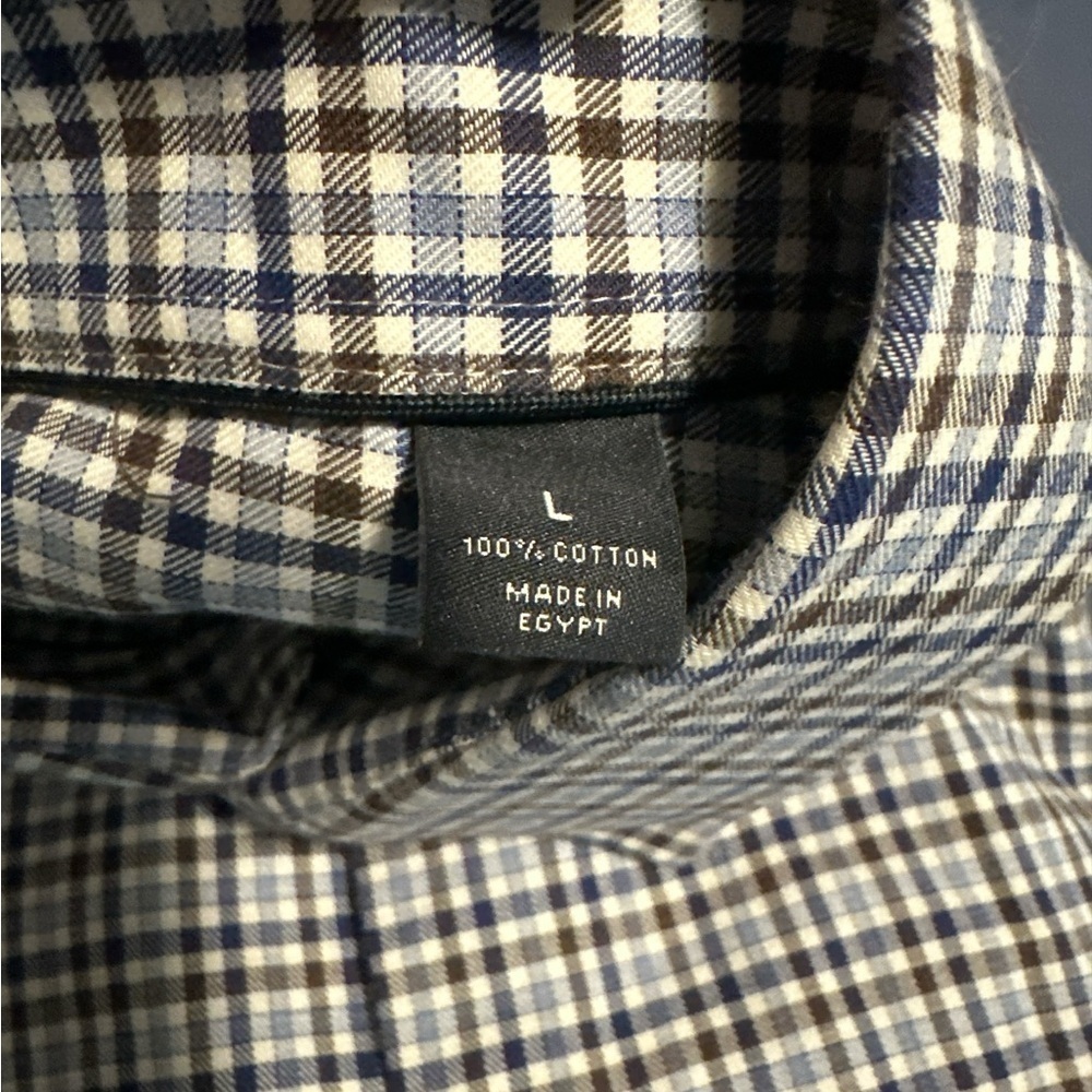 Hart Schaffner Marx Blue, Brown and White Casual Button Down Shirt - Picture 5 of 5